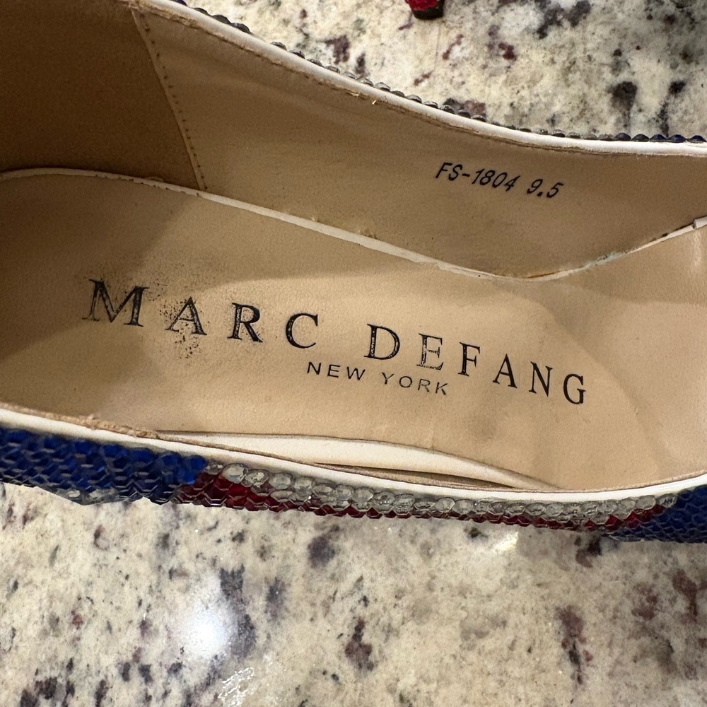 Marc Defang Patriotic Starry Peep Toe Heels - Picture 3 of 5